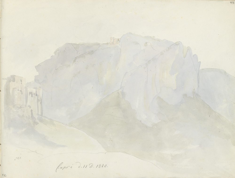 Monte Solaro visto desde Capri de Johan Christian Dahl