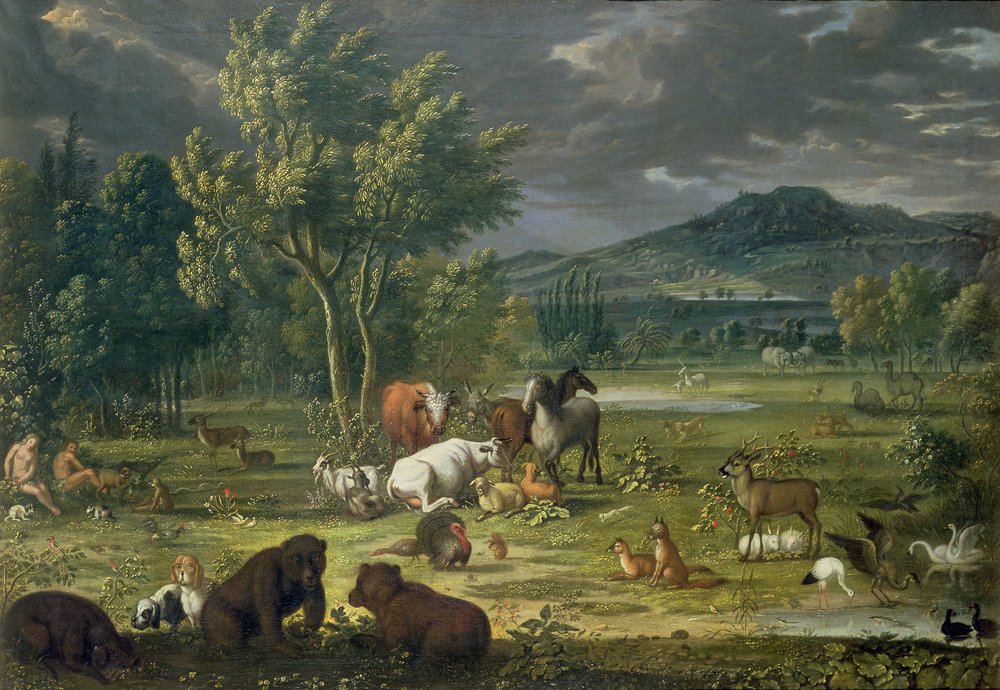 Adán y Eva en el Paraíso de Johann Wenzel Peter