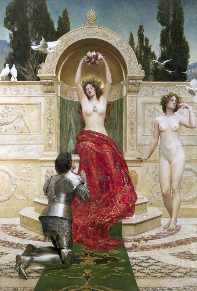 En el Venusberg (Tannhäuser) de John Collier