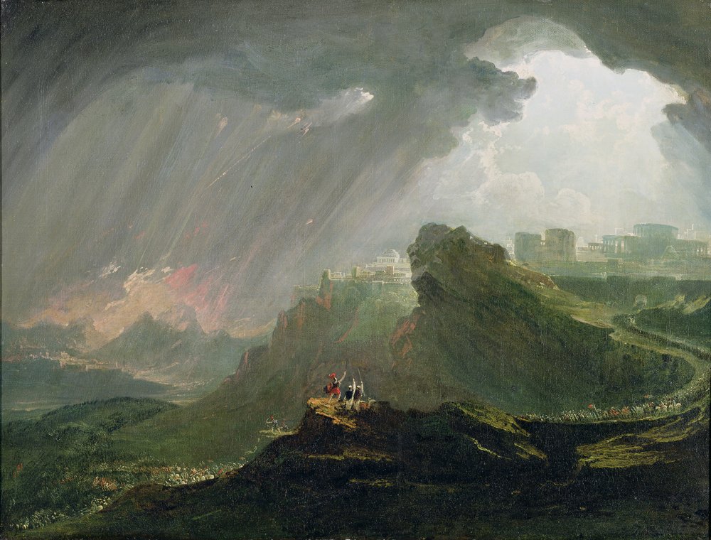 Josué ordenando al sol detenerse sobre Gabaón, hacia 1840 de John Martin