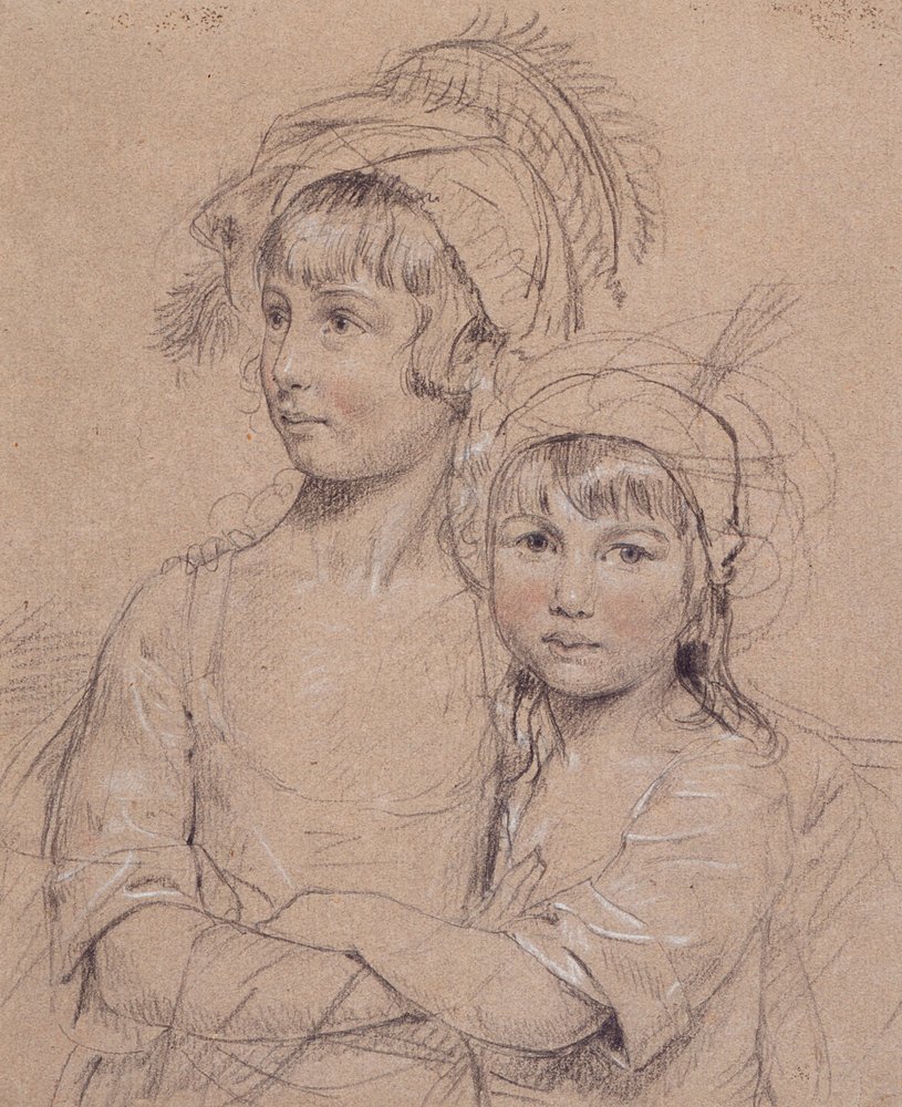 Las señoritas Rigby, las dos hijas del Sr. Rigby de Norwich, un célebre cirujano, 1778 de John Downman
