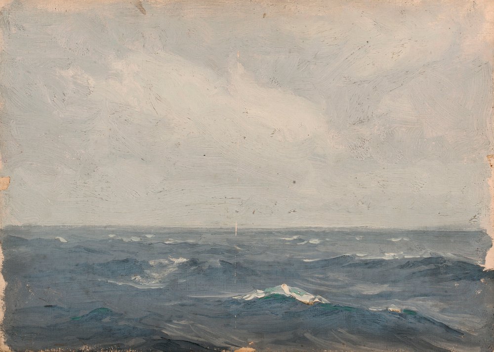 Paisaje marino, c.1900 (óleo sobre lienzo) de John Fraser