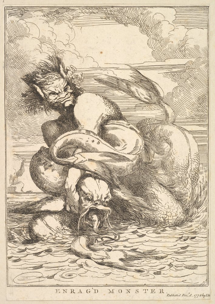 Monstruo Enfurecido de Quince Grabados Dedicados a Sir Joshua Reynolds, 8 de diciembre de 1778. de John Hamilton Mortimer