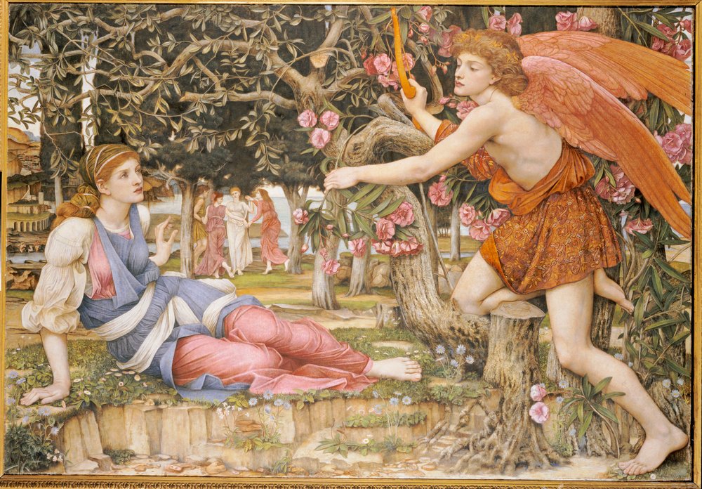 El amor y la doncella, 1877 de John Roddam Spencer Stanhope
