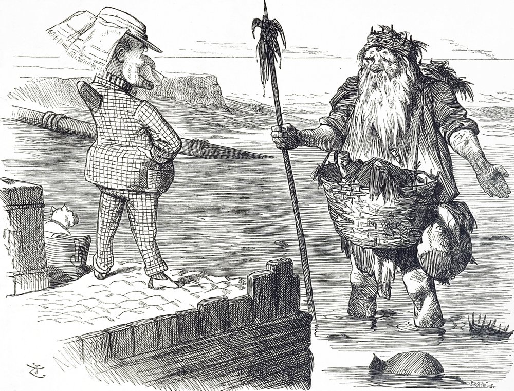 Caricatura comentando sobre la contaminación del Támesis en Londres de John Tenniel