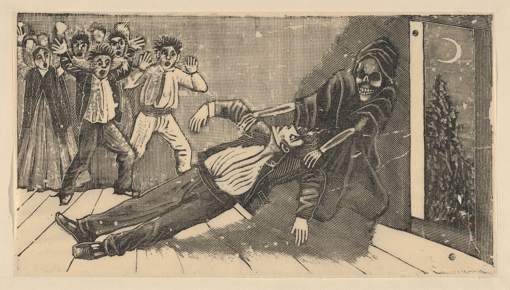 La aparición del fantasma de don Juan Manuel a Pachita la Alfajorera de José Guadalupe Posada