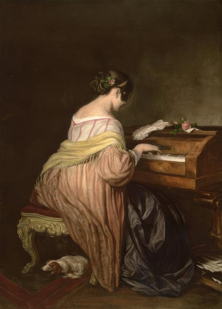 La pianista | Josef Danhauser | Impresión de arte