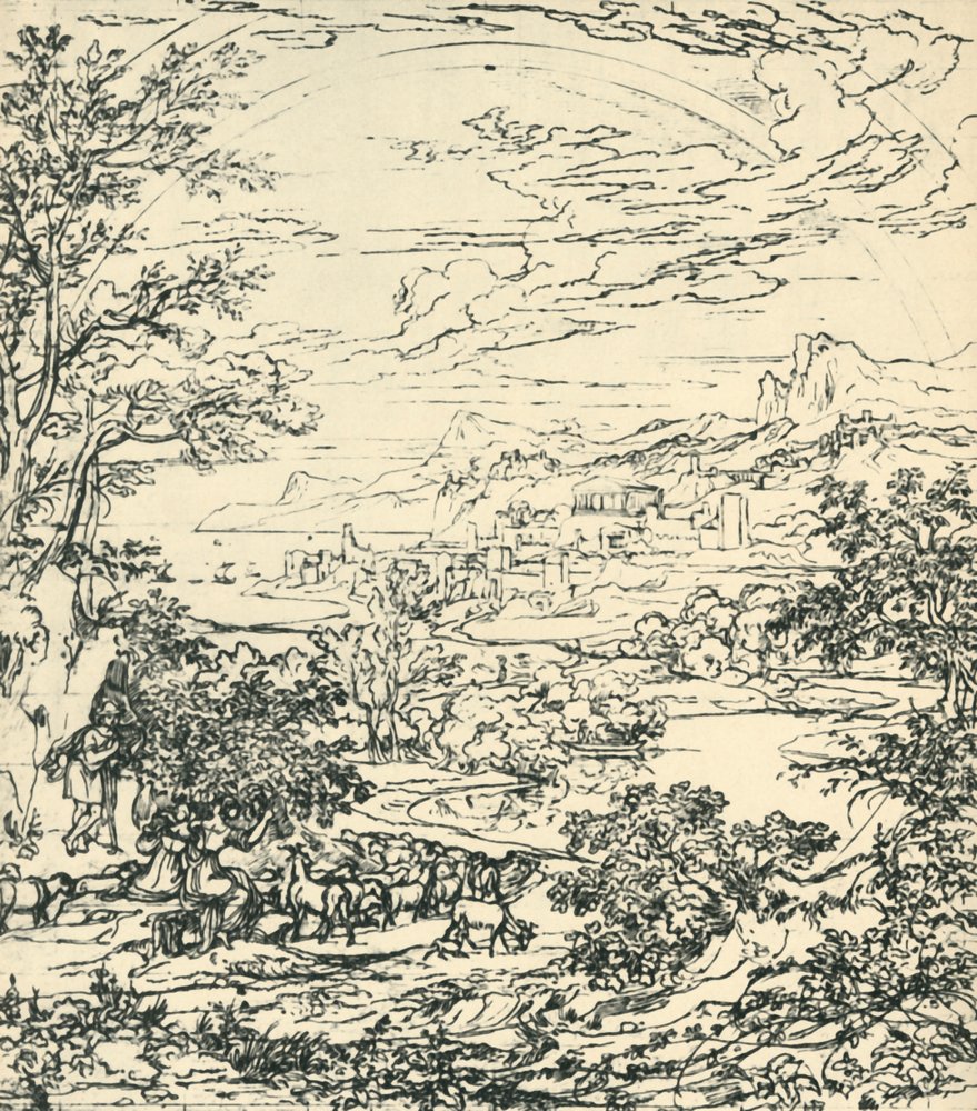 Paisaje con arco iris, finales del siglo XVIII-principios del siglo XIX de Joseph Anton Koch