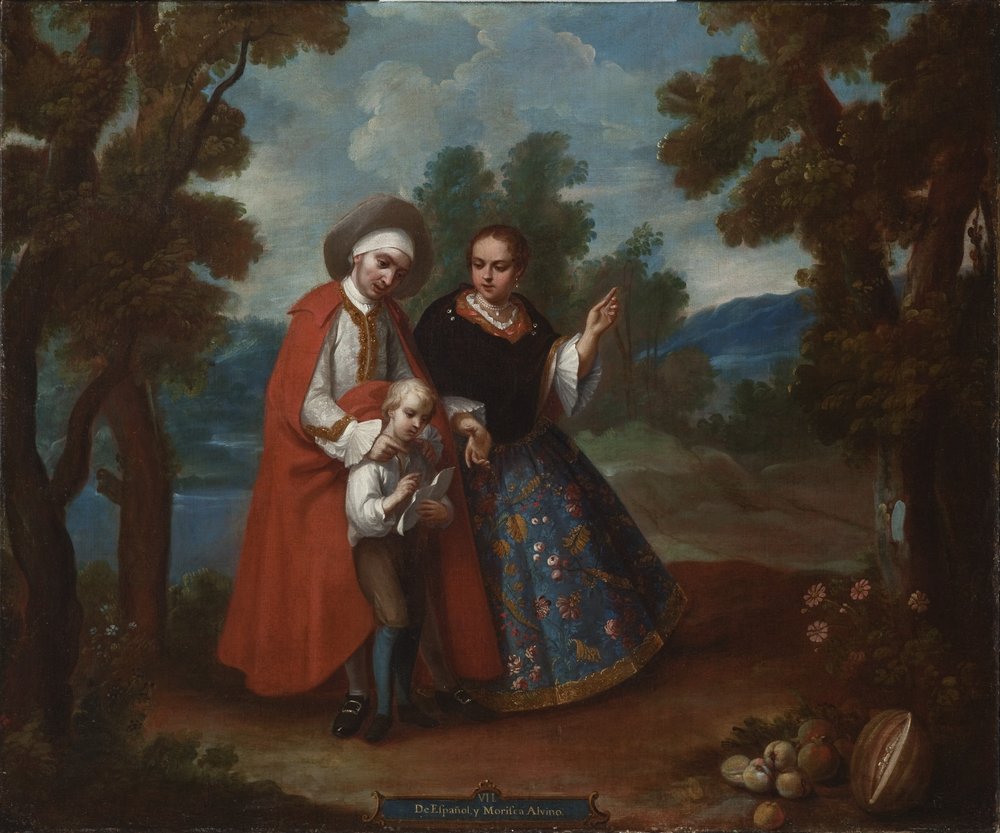 VII. De español y morisca, albino, c.1760 de Juan Patricio Morlete Ruiz