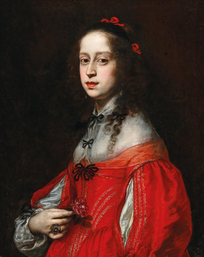Retrato de María Leopoldina de Austria-Tirol, 1632-1649, emperatriz del Sacro Imperio Romano Germánico de Justus Sustermans