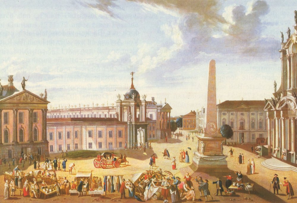 Antiguo Mercado de Potsdam con Palacio de la Ciudad (con vistas a la Schlossstrasse) de Karl Christian Wilhelm Baron
