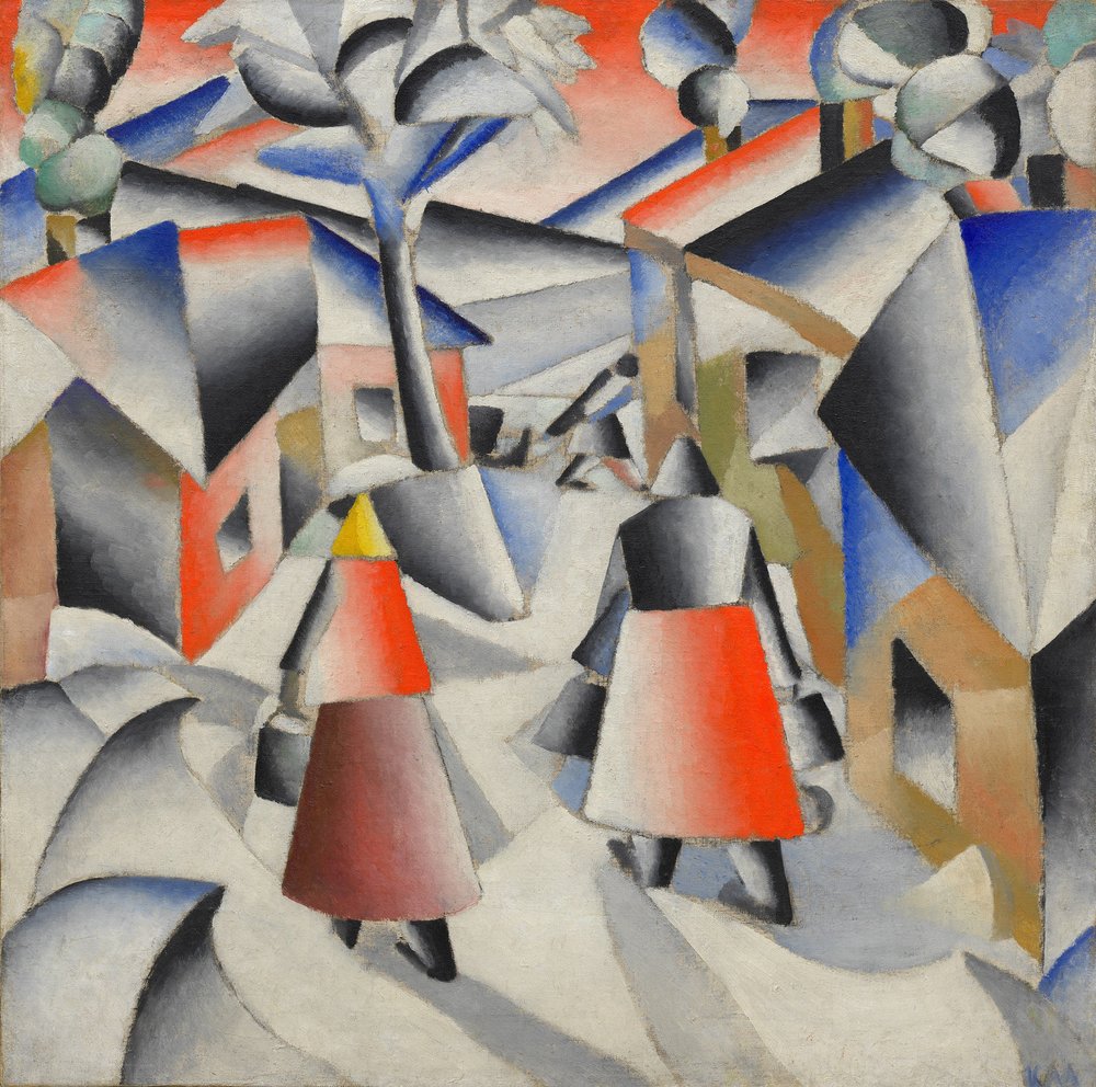 Mañana en el pueblo después de una tormenta de nieve de Kazimir Severinovich Malevich