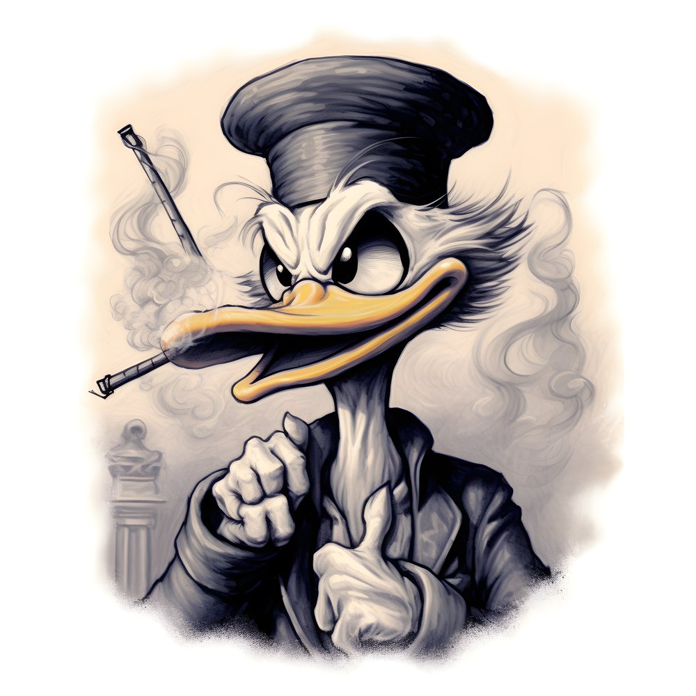 Scrooge McDuck, fumando un gran porro de marihuana 3 de Kurt Heppke