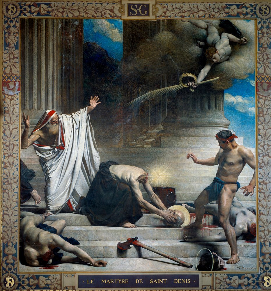El martirio de san Dionisio, obispo de París. Pintura de Léon Joseph Bonnat (1833-1922), siglo XIX - París, Panteón de Leon Joseph Florentin Bonnat