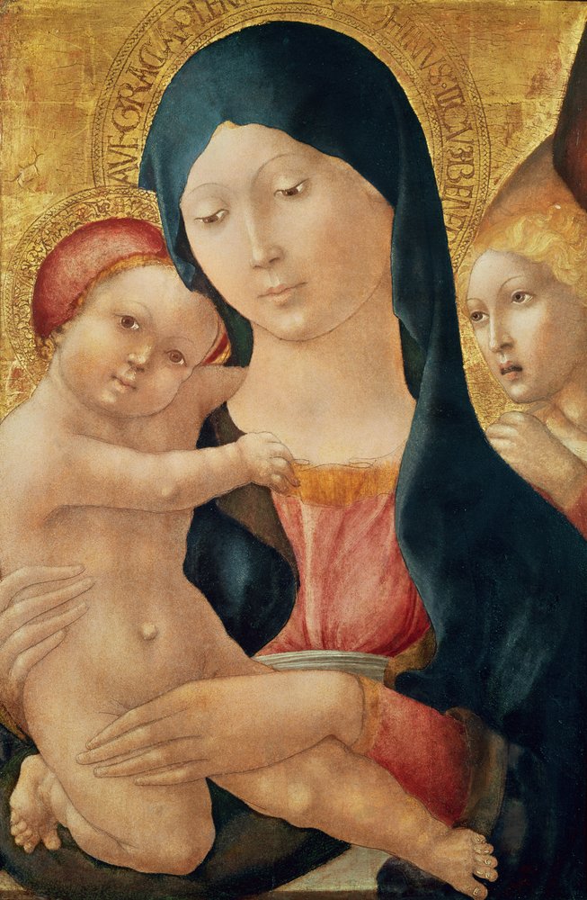 Virgen y Niño con un ángel, c.1468-70 de Liberale da Verona