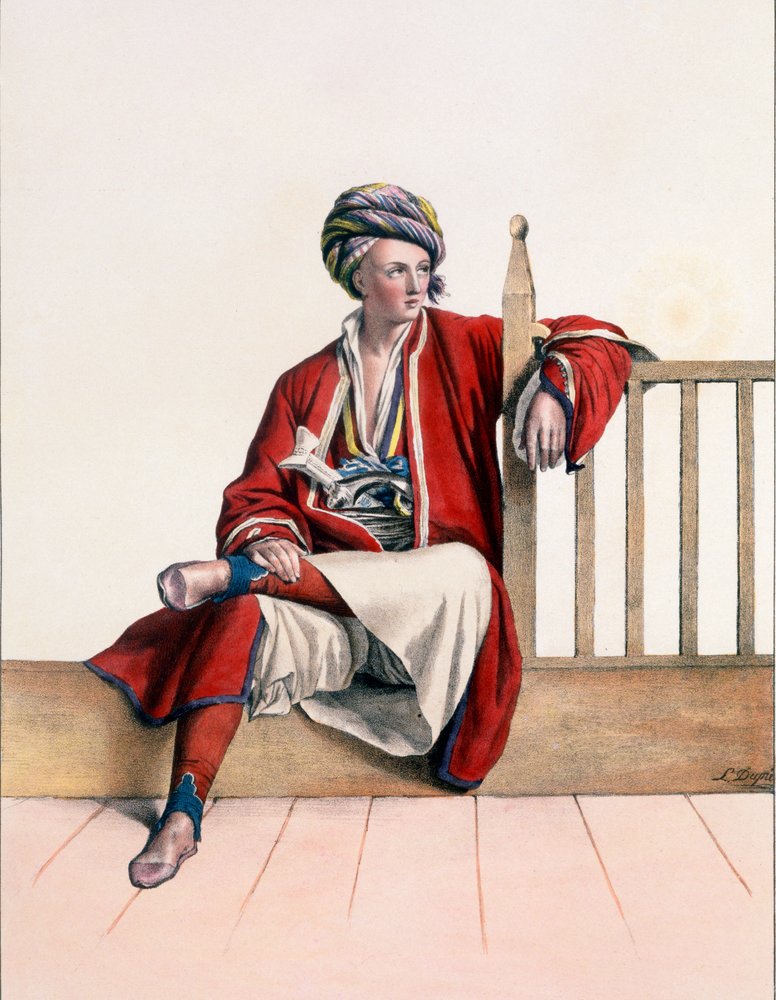 Un joven griego de Tesalia - Placa XIII, grabado por Lemercier de 
