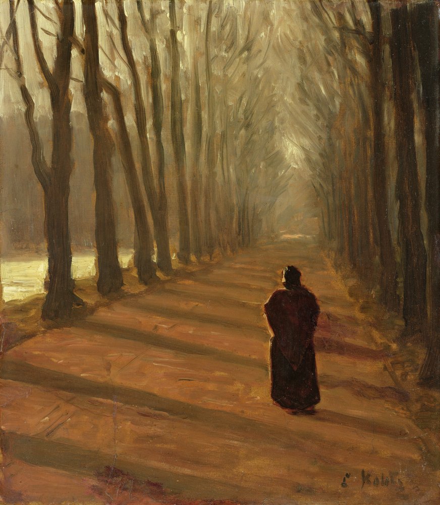 Avenida en Kuechengraben en el parque Karlsaue, Kassel de Louis Kolitz