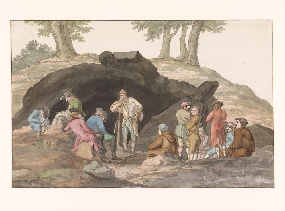 Retraso en la Grotte delle Capre en la frontera cerca de Nemorosa y Fredda
Intèrieur de la grotte (título en el objeto)
Voyage en Italie, en Sicile et à Malte - 1778 (título de la serie) de Louis Ducros