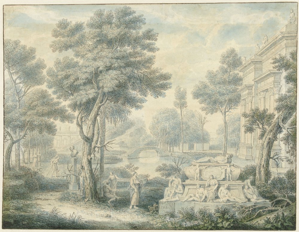 Paisaje arcádico con una tumba de Louis Fabritius Dubourg