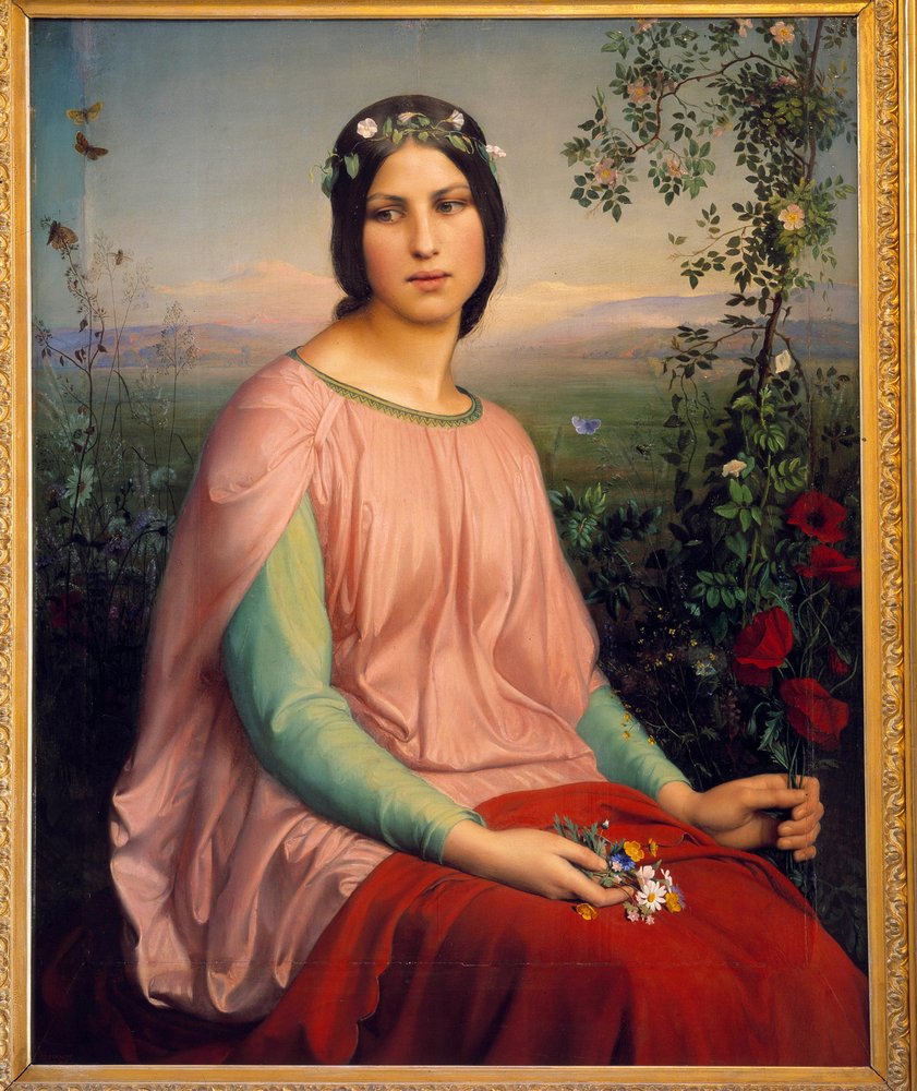 Flores del campo. Pintura de Anne Francois Louis Janmot (1814-1892) de Louis Janmot