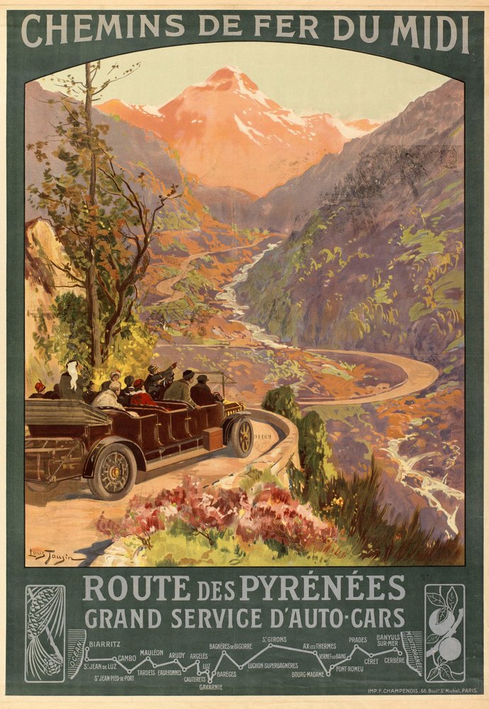 Chemin de fer du Midi. Ruta de los Pirineos de Louis Tauzin