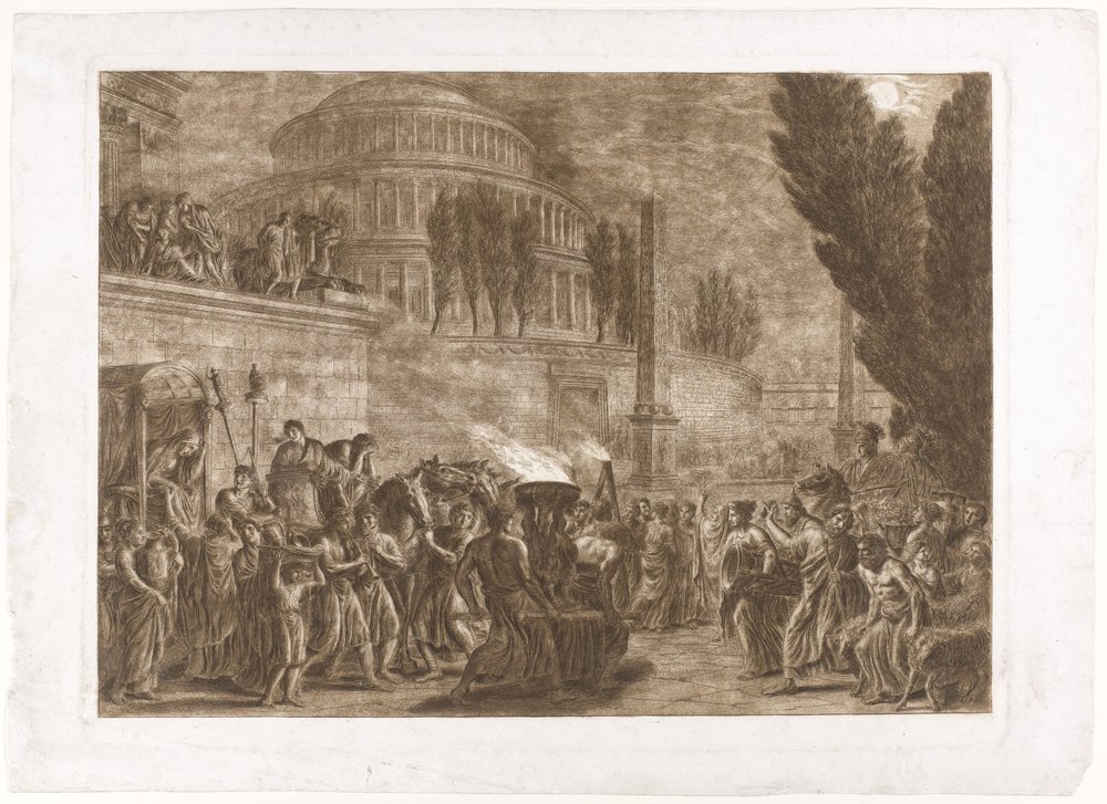 Procesión en el templo antiguo de Luigi Ademollo