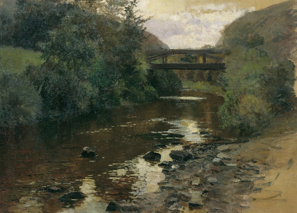 Agua del bosque con un puente de Marie Egner