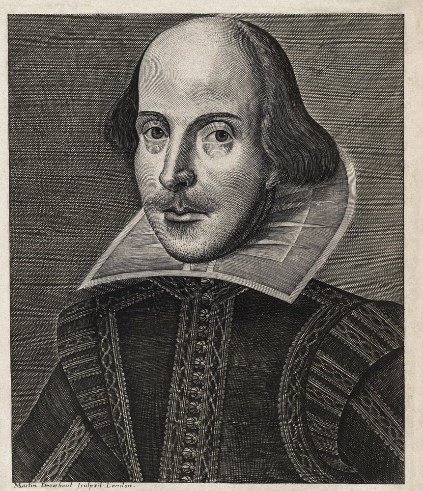 " William SHAKESPEARE (1564-1616) representado por Martin Droeshout de Martin Droeshout
