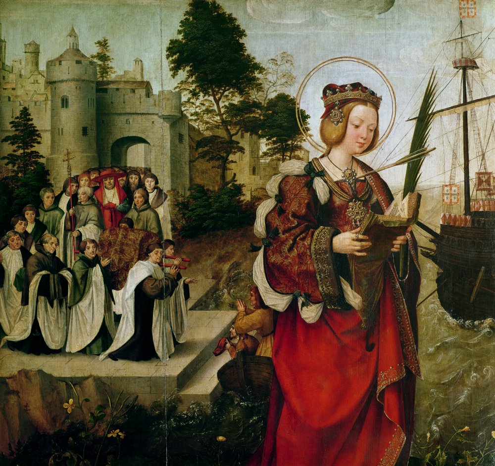 El cortejo de las reliquias de Santa Auta, del retablo de Santa Auta, c.1520 (detalle) de Master of the St. Auta Altarpiece