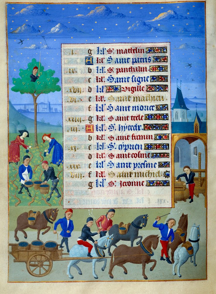 Vendimia y transporte | Master of Jean Rolin II
