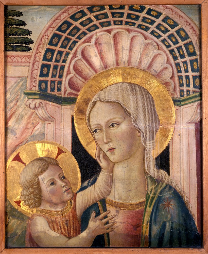 Madonna y el Niño frente a una concha de vieira de Matteo da Gualdo