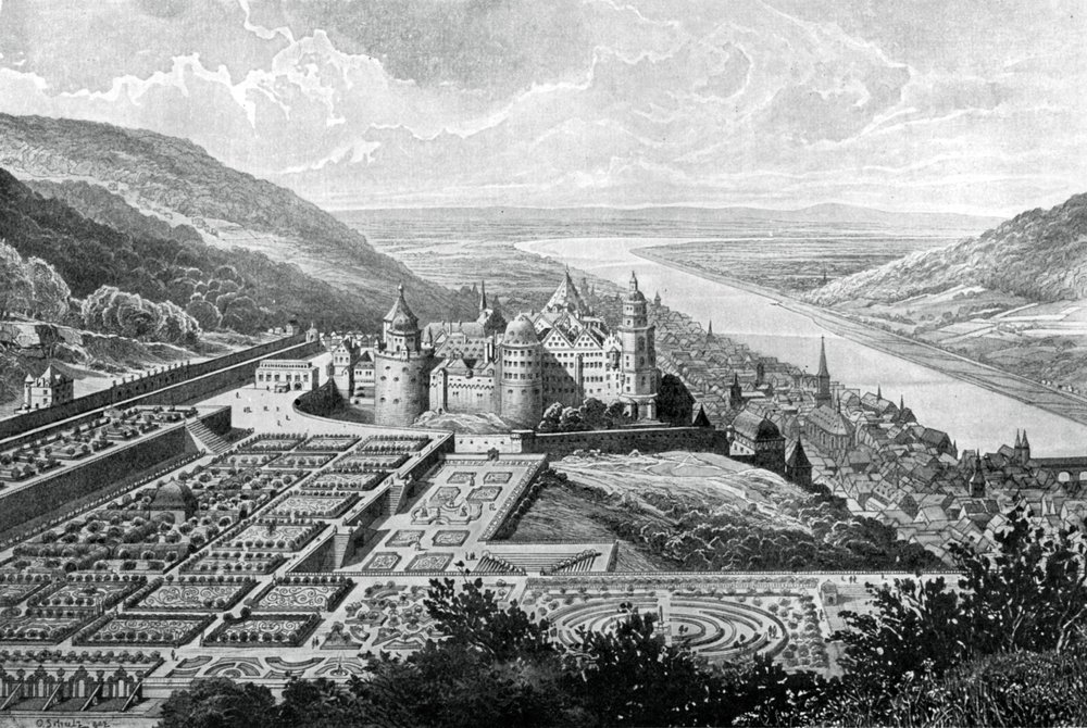Castillo de Heidelberg, Alemania, en 1620, 1903 de Matthaus Merian