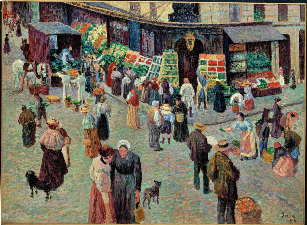 Rue des Abesses, París (acuarela) de Maximilien Luce