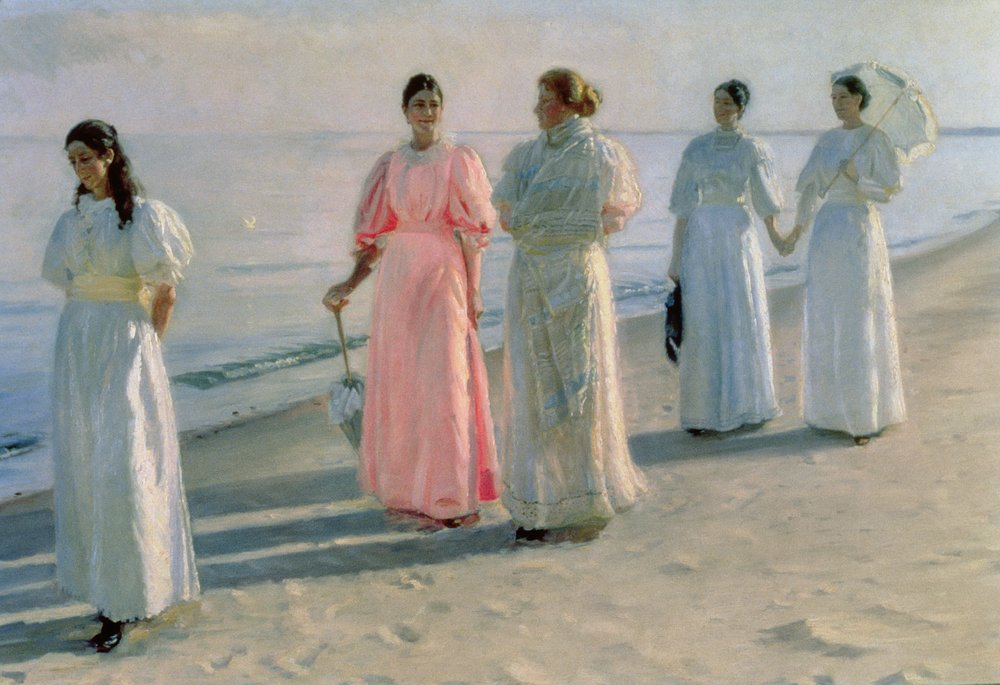 Paseo por la playa de Michael Peter Ancher