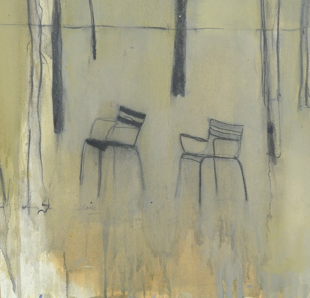 Sillas, Jardin des Tuileries, 2015 (técnica mixta) de Michael G. Clark