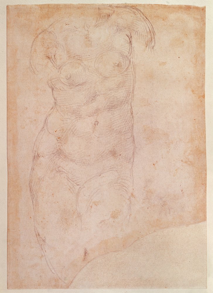 Estudio de un desnudo femenino de Michelangelo Buonarroti