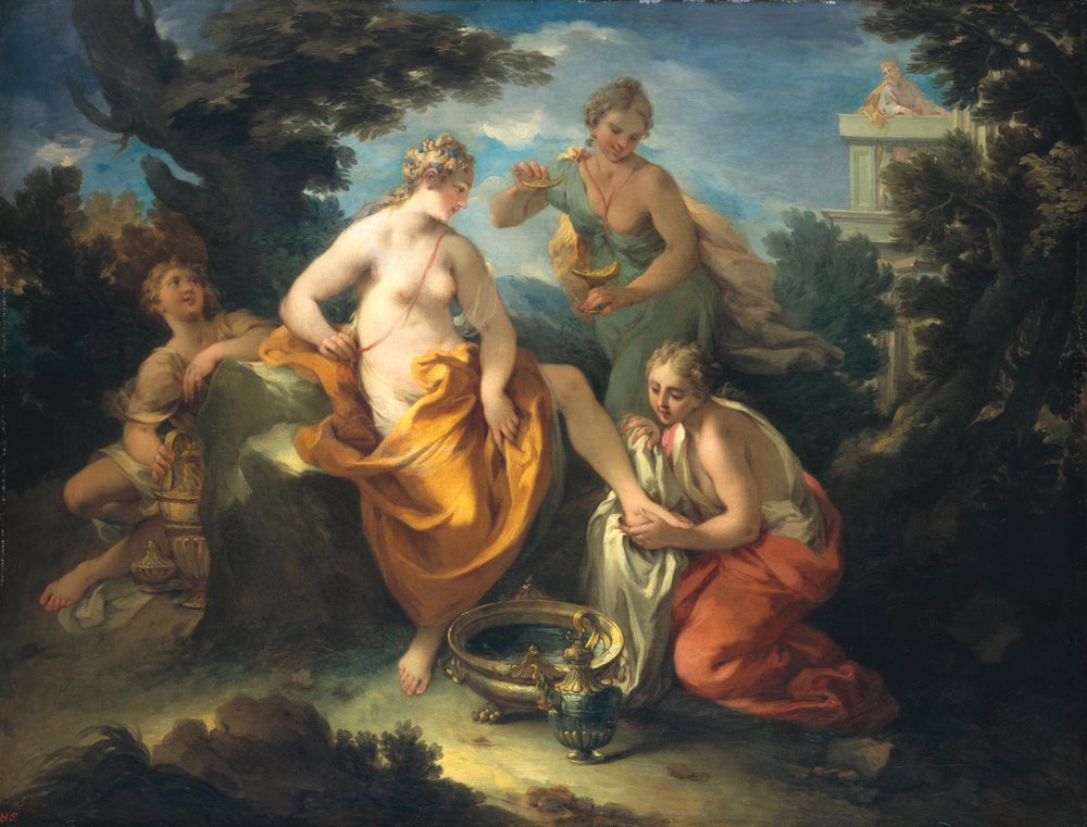 Betsabé bañándose, 1729 de Michele Rocca