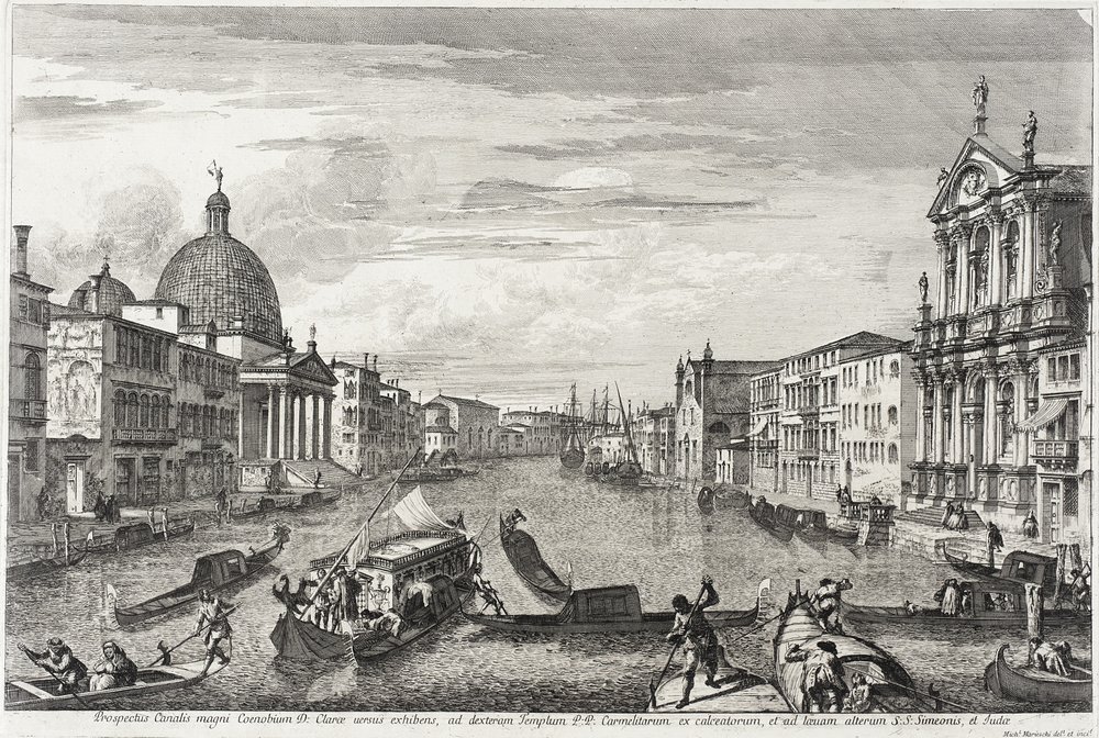 El Gran Canal Entre San Simone Piccolo y Santa Chiara, c.1740-41 de Michele Marieschi