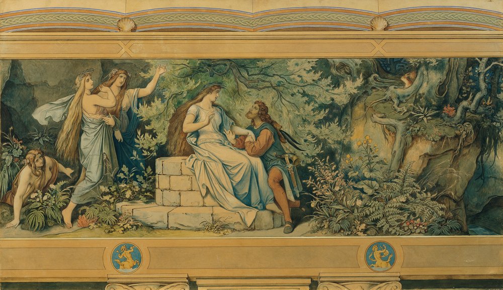 La bella Melusina: II En la fuente del bosque de Moritz Ludwig von Schwind