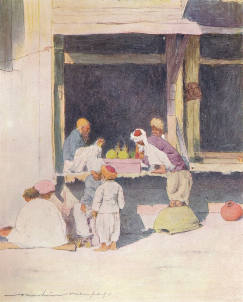 Un bazar en Peshawur, 1905 de Mortimer Ludington Menpes