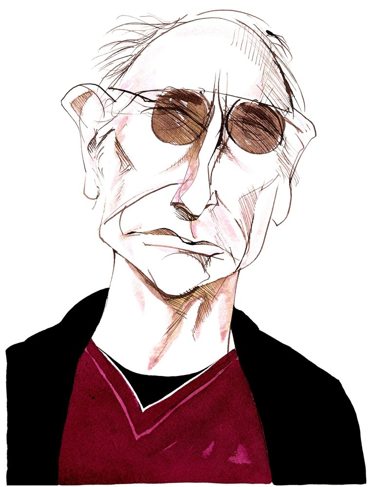Larry David - caricatura del escritor de comedia, actor y productor estadounidense, nacido en 1947 de Neale Osborne