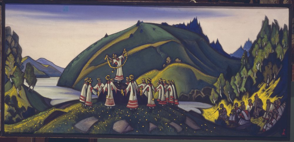 Diseño escenográfico para el ballet La consagración de la primavera Le Sacre du Printemps de I. Stravinsky, 1945 de Nikolai Konstantinowitsch Roerich