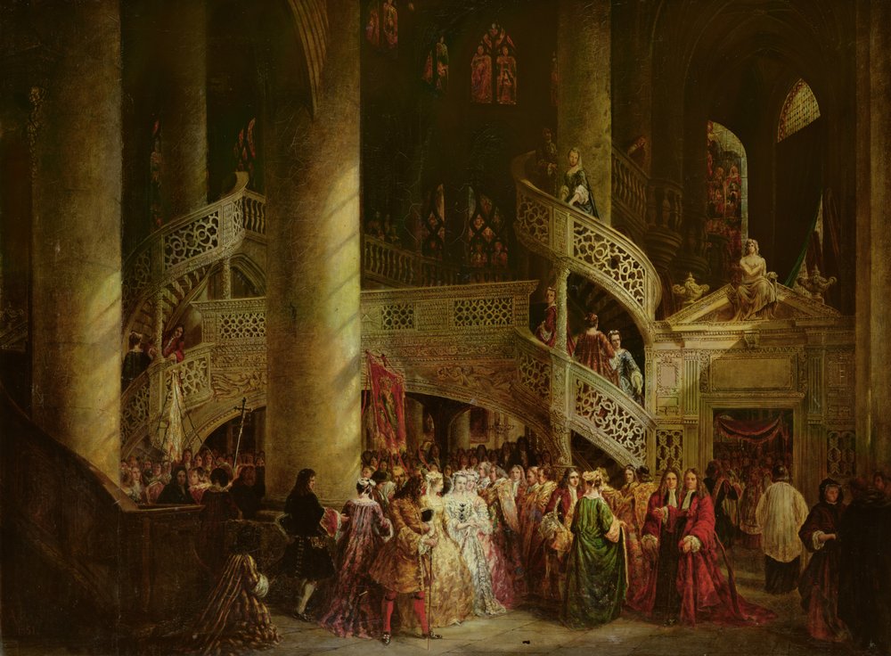 Interior de la iglesia de Saint-Étienne-du-Mont, el coro alto, 1851 de Nicolas-Alexandre Barbier