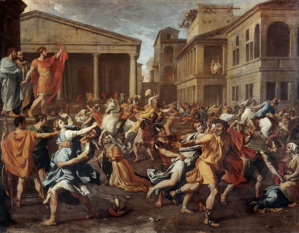 El rapto de las sabinas de Nicolas Poussin
