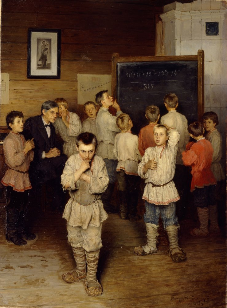 Cálculo mental en la escuela primaria, 1895 de Nikolai Petrovich Bogdanov-Belsky