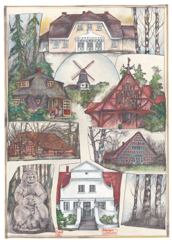 Pliego de estampas de Worpswede de Ole West