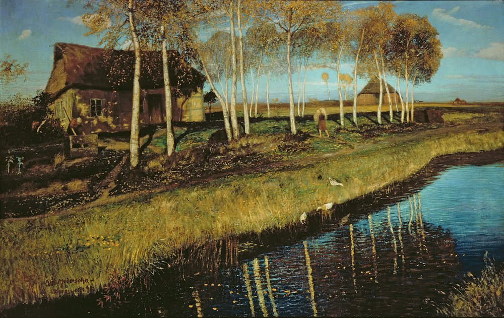 Mañana de otoño en el canal de Otto Modersohn