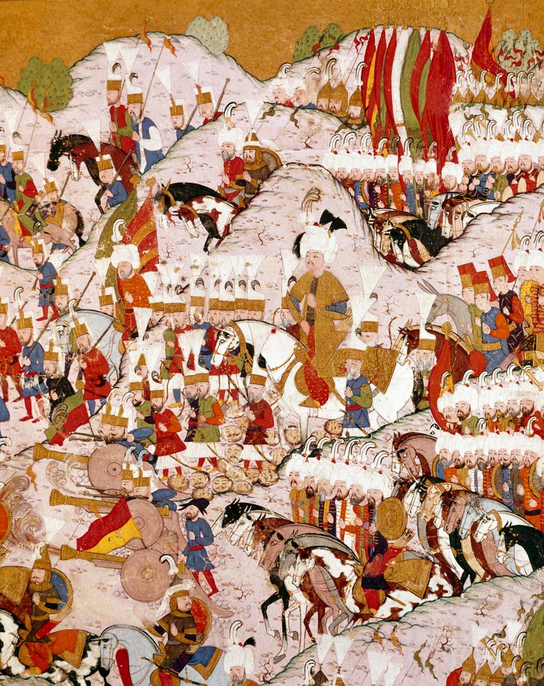 Representación de la batalla de Mohács del 29/08/1526, detalle (miniatura) de Ottoman School