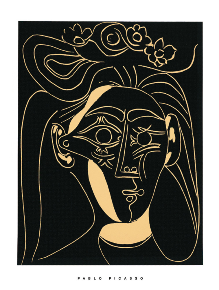 Mujer con sombrero de flores, 1962 de Pablo Picasso