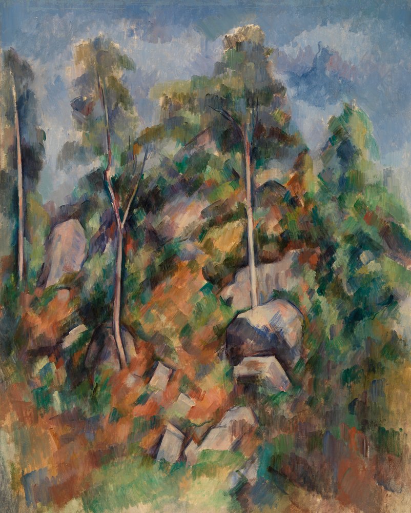 Rocas y árboles de Paul Cézanne